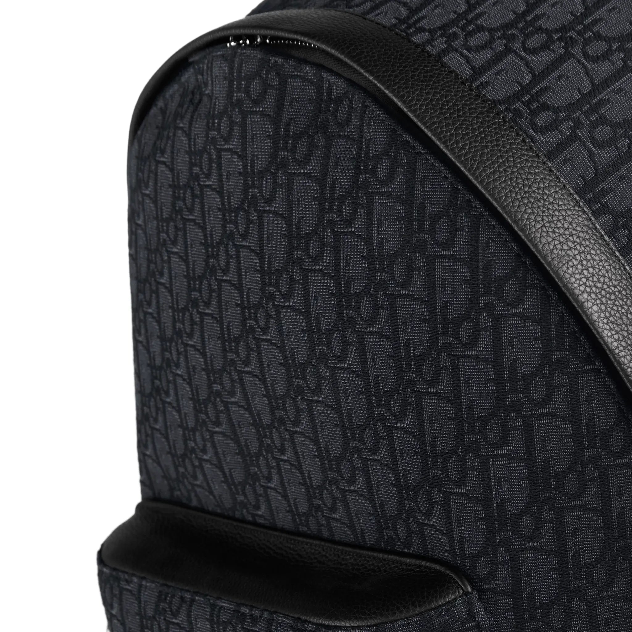 Detailed View of Dior Oblique Jacquard Rider Black Backpack 1VOBA088YKY_H00N